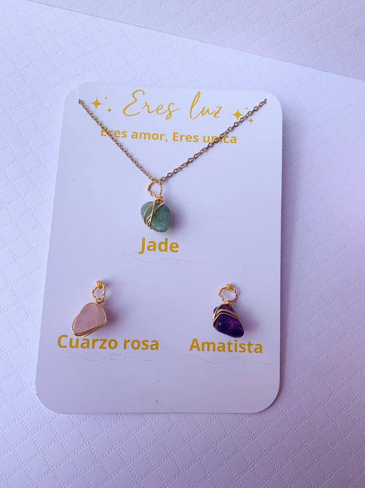 Kit Energia: Jade, Amatista y Cuarzo rosa